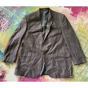 Jack Victor Blazer Mens Size 46L Long Brown Wool Silk Jacket 2 Button Sport Coat